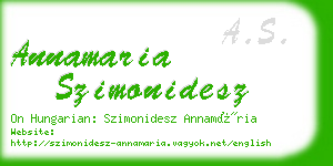 annamaria szimonidesz business card